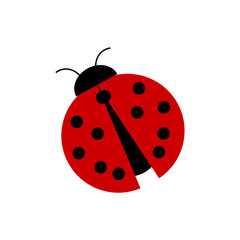 Simple vector red ladybug