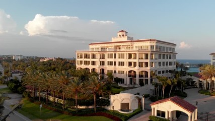 Lake Worth at sunset, panoramic aerial view, Florida