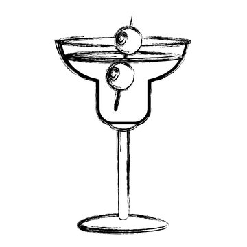grunge cocatil glass liquor beverage with olives
