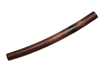 Aigushi or Tanto short Japanese sword with scabbard isolated in white backgroundAigushi or Tanto short Japanese sword with scabbard isolated in white background