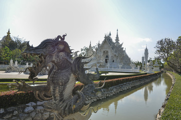 A dragon at the wat rong khun white temple, Chang Rai, Thailand