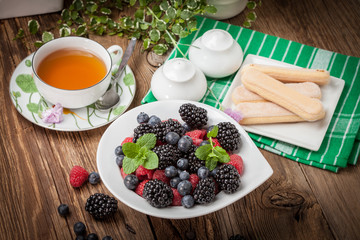 Mix of berries in a bowl.