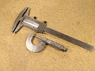measuring instruments caliper on the table