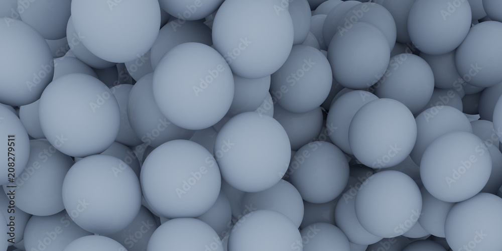 Poster Abstract of color sphere balls are scattered as background.3d rendering