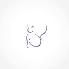 cat vector icon line illustration