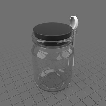 Glass jar with spoon