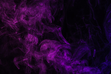 purple smoke on black creativity background