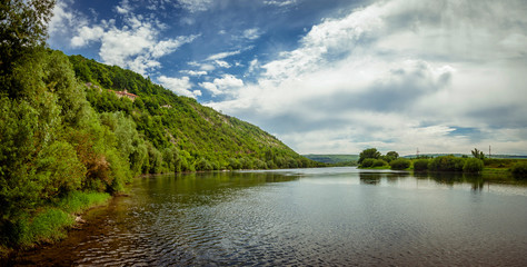 Fototapeta premium Beautiful scenery of the Dniester River in Mohyliv Podolsk
