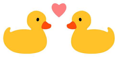 Quietscheenten mit Herz