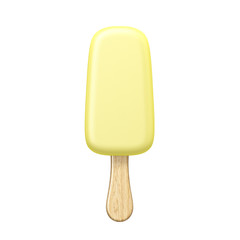 Yellow popsicle 3D rendering illustration on white background