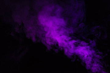 abstract black background with purple steam