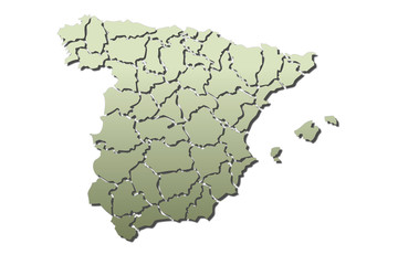 Mapa verde de España.