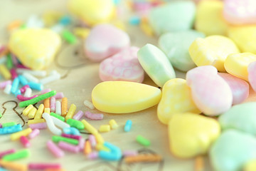 Colorful candies on a table