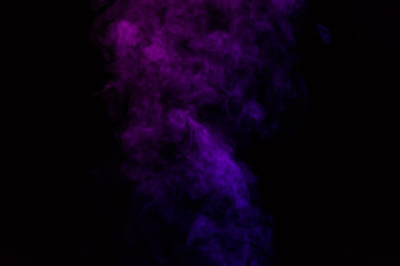 mystical abstract black background with purple smoke