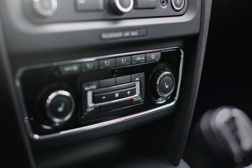 Car air conditioning. The air flow inside the car. Detail interior of car