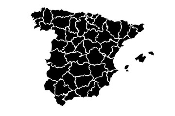 Mapa de España negro. © Gabrieuskal
