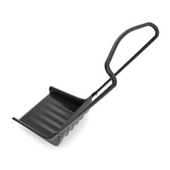 Black Sleigh Snow Shovel on white. 3D illustration