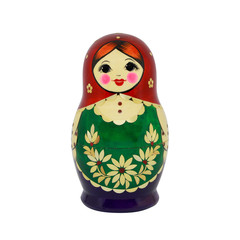 Matryoshka dolls on a white background and Clipping path.