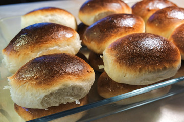 homemade baked bread rolls