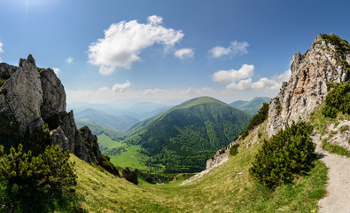Fototapeta na wymiar The gorge on the Great Rozsutec hill