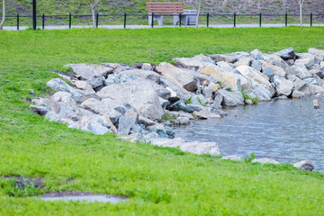 Artificial pond in nature