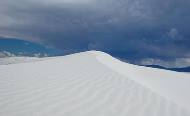 White Sands in New Mexico under a cloudy sky