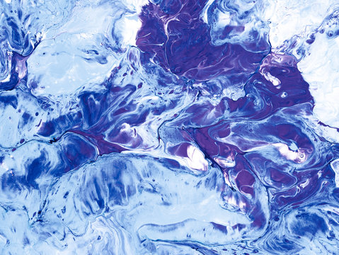 Blue and violet abstract creative hand painted background