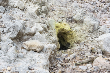 The crater of volcano Sibayak