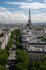 Fototapeta premium View of the Eiffel Tower from the Arc de Triomphe, Paris, France