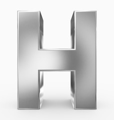 letter H 3d cubic silver isolated on white