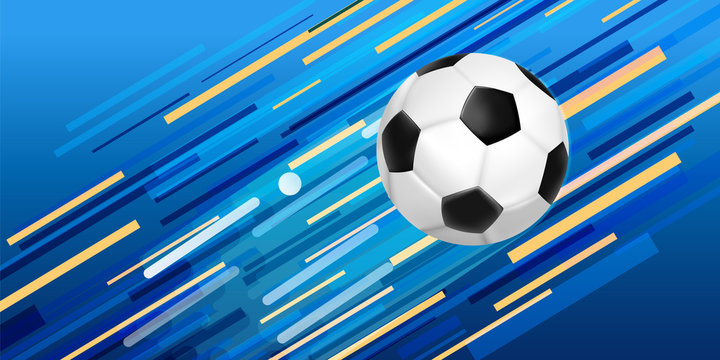 Soccer ball web banner for sport game event