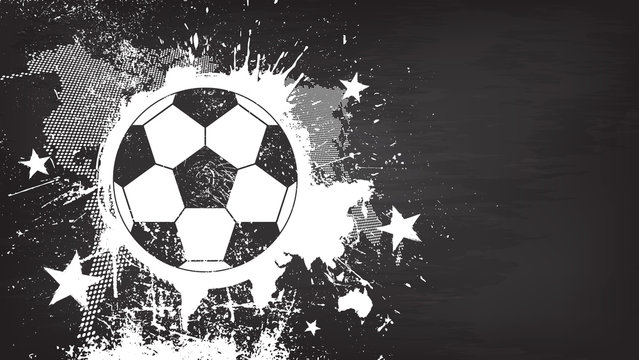 Grunge abstract football background with world map and dust particle on blackboard texture . Flat design . Vector for international world championship tournament cup 2018
