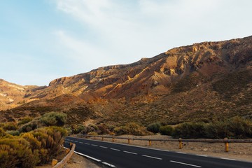 Teide landscape with road to volcano
