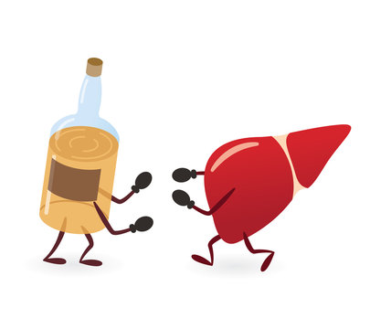 Liver and Alcoholic Drink Bottle Fighting