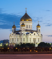 Fototapeta na wymiar Cathedral of Christ the Savior (Khram Khrista Spasitelya) at sunset, Moscow, Russia