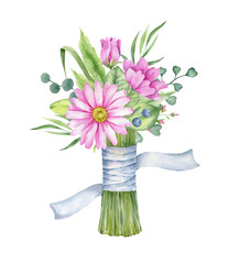 .Wedding bouquet  on white background. Perfect for wedding invitation,greeting card etc.