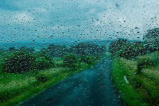 Rainy day window saturated