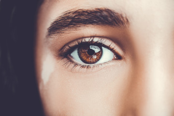 A beautiful insightful look eye. Close up shot.
