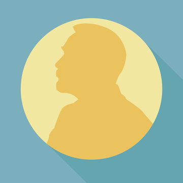 Stylized Nobel medal. Silhouette of Nobel in a flat style. Vector illustration.