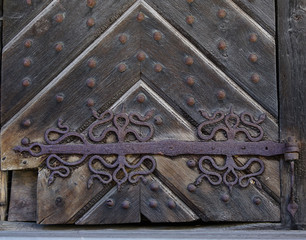 medieval wooden warehouse door