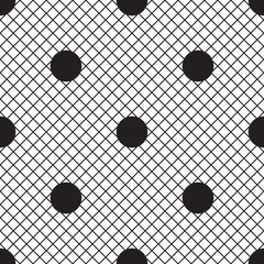 Vector Uniform Grid fishnet tights with polka dot seamless pattern.