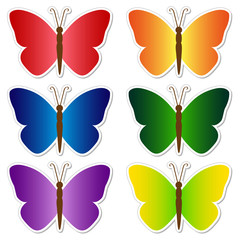 Butterflies stickers set