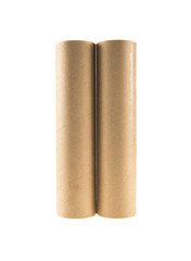 cardboard tubes on an isolated white background