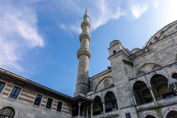 Fototapeta na wymiar Minaret of the Blue Mosque