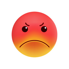 Cute Angry Emoticon on White Background. Isolated Vector Illustration 