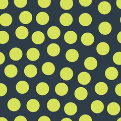 Cercles muraux Polka dot Chaux à pois placés au hasard sur un motif vectoriel continu bleu foncé. Fait partie de ma collection &quot Fruits&quot .