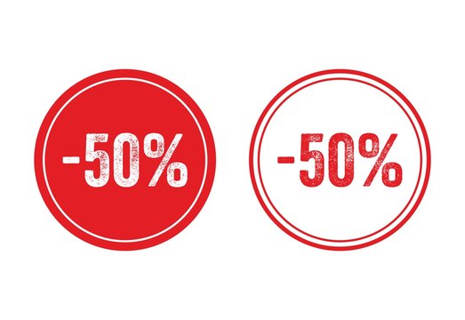 50 percent discount stamp icon