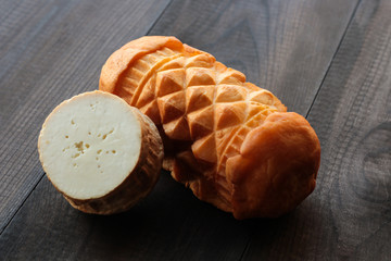 oscypek, tasty traditional polish smoked sheep milk cheese