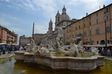 Naklejka na ściany i meble fountain navona roma bernini sculpture
