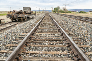 Obraz premium railroad tracks in desert backcountry of Utah